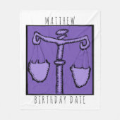 Couverture Polaire Astrologie Zodiac Libra Signal Anniversaire Nom Bk (Devant)