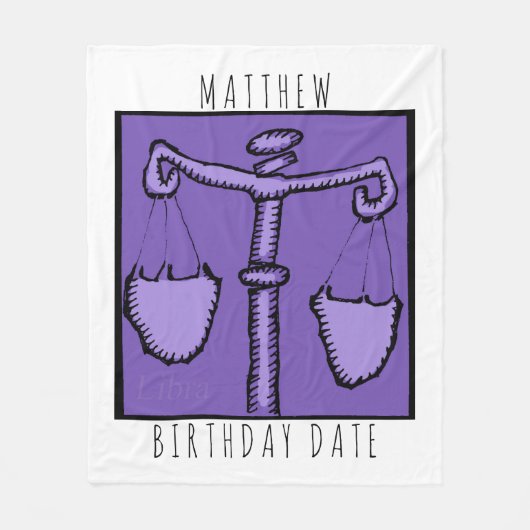 Couverture Polaire Astrologie Zodiac Libra Signal Anniversaire Nom Bk (Devant)