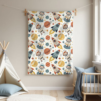 Couverture Polaire Astronaut Baby Blanket Rocket Gift for Little Boy