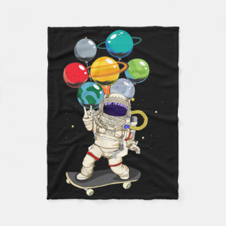 Couverture Polaire Astronaut Skateboarding Kids Lloon Planets Space S