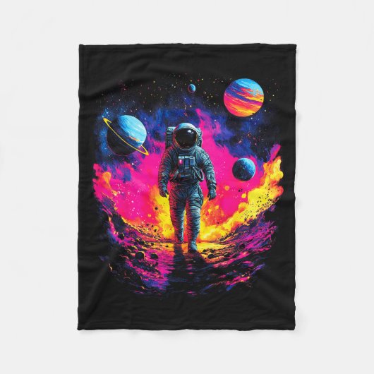 Couverture Polaire Astronaut Walking In Galaxy Outer Space Explorer S (Devant)
