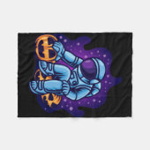 Couverture Polaire Astronaute avec citrouilles (Devant (Horizontal))