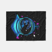 Couverture Polaire Astronaute avec papillon (Devant (Horizontal))