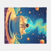 Couverture Polaire Astronaute Café Espace Art (Devant (Horizontal))