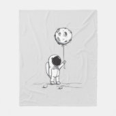 Couverture Polaire Astronaute dans l'espace avec ballon de lune cosmo (Devant)