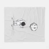 Couverture Polaire Astronaute dans l'espace avec ballon de lune cosmo (Devant (Horizontal))
