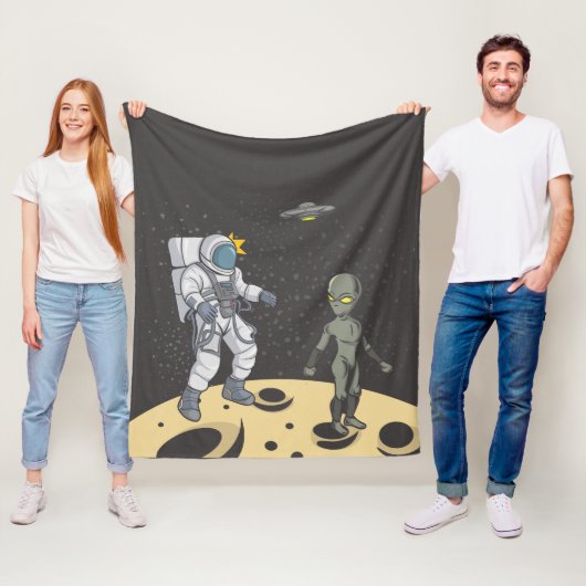 Couverture Polaire Astronaute et alien (En situation)