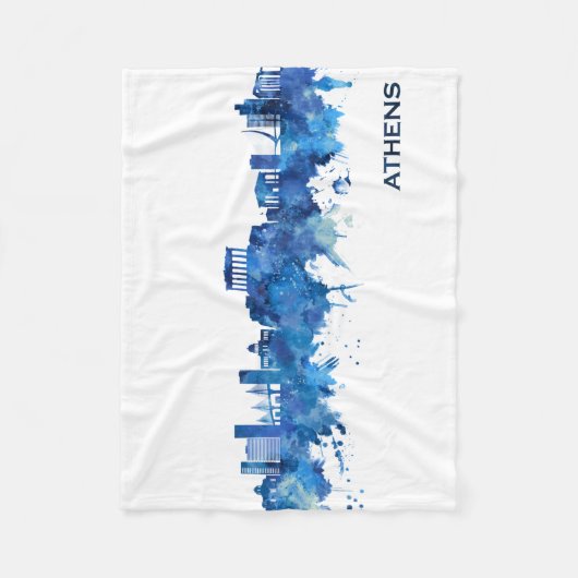 Couverture Polaire Athens Greece Skyline Blue (Devant)