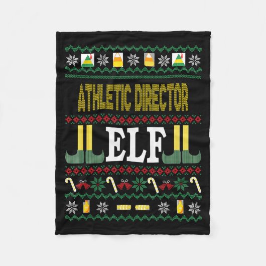 Couverture Polaire Athletic Director Elf Funny Christmas Gift  (Devant)