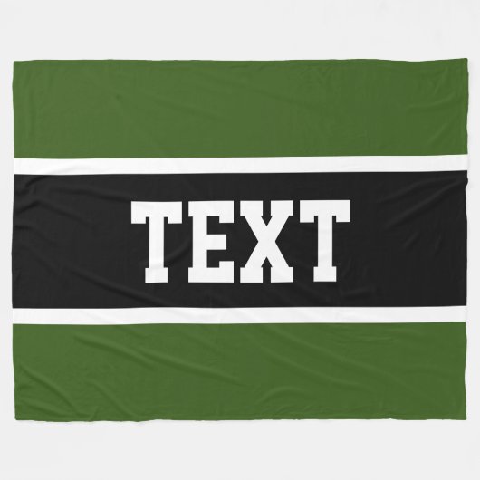 Couverture Polaire Athletic Green Black White Stripes Athletic Text (Devant (Horizontal))