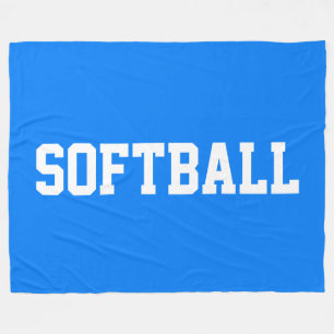 Couverture Polaire Athlétique Gras Blanc Texte SOFTBALL Sur Bleu Clai