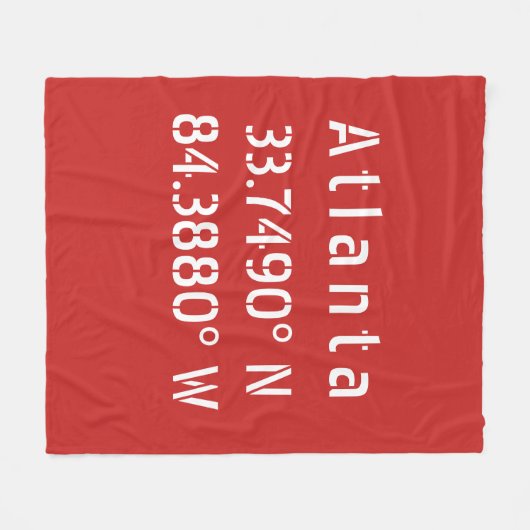 Couverture Polaire Atlanta Latitude & Longitude Rouge (Devant (Horizontal))