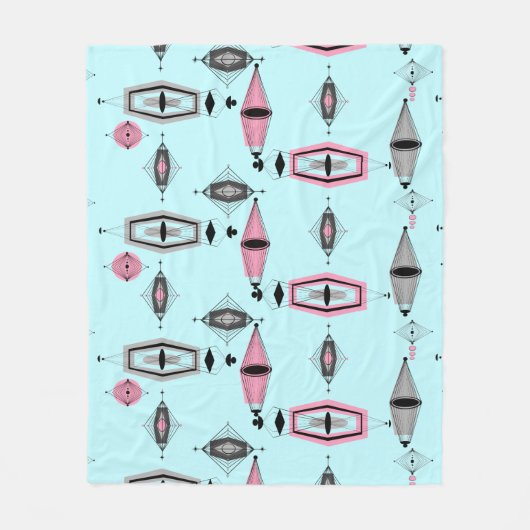 Couverture Polaire Atomic Pink & Grey Pattern (Devant)