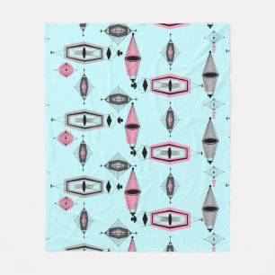 Couverture Polaire Atomic Pink & Grey Pattern Fleece Blanket