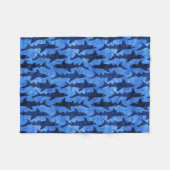 Couverture Polaire Attaque bleue de requin d'océan (Devant (Horizontal))