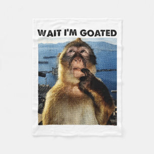 Couverture Polaire Attends je suis Goated Y2k Drôle de singe pensif M