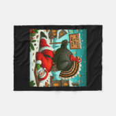 Couverture Polaire Attends Ton Tour Gros Garçon Turquie Père Noël Fun (Devant (Horizontal))