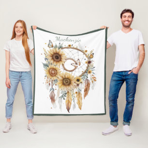 Couverture Polaire Attrape-rêve personnalisé au nom de style aquarell