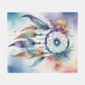 Couverture Polaire Attrape-rêves aquarelle (Devant (Horizontal))