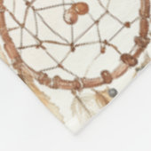 Couverture Polaire Attrape-rêves plumes Boho crème (Coin)