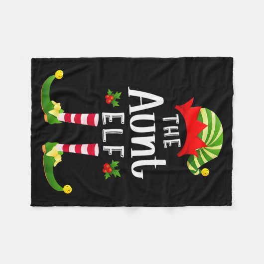 Couverture Polaire Aunt Christmas Elf Matching Pajama X-mas Party  (Devant (Horizontal))