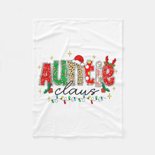 Couverture Polaire Auntie Claus Aunt Christmas Lights Pajama Family M (Devant)