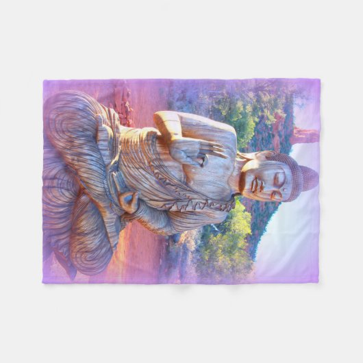 Couverture Polaire aura Bouddha de lavande (Devant (Horizontal))