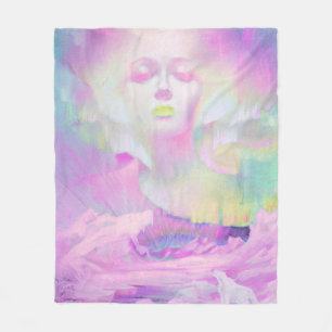 Couverture Polaire Aurora par Clive Henry pastels roses