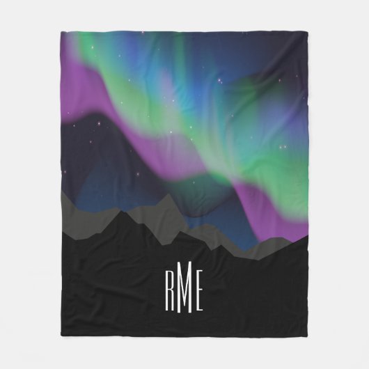 Couverture Polaire Aurora Starry Night Monogramme (Devant)