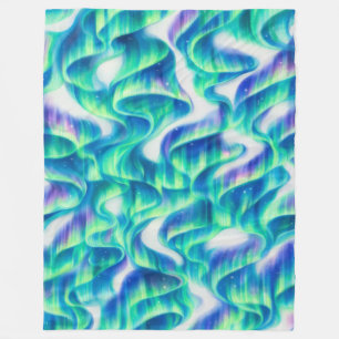 Couverture Polaire Aurore Boréale Motif Abstrait