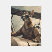Couverture Polaire Aussie Kangaroo Avion Pilote, (Devant)