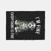 Couverture Polaire Aussiedoodle Christmas I'm Fine Everything Is Fine (Devant (Horizontal))