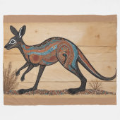 Couverture Polaire Australian Aboriginal-themed Kangaroo (Devant (Horizontal))