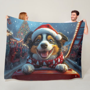 Couverture Polaire Australian Cattle Dog Montagnes Russes Noël
