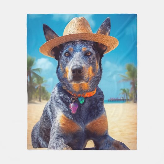 Couverture Polaire Australian Cattle on Beach, cadeau d'été des amour (Devant)