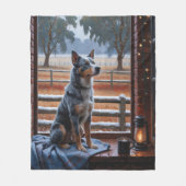 Couverture Polaire Australian Cattle With Christmas Lights Holiday (Devant)