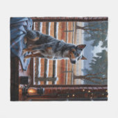 Couverture Polaire Australian Cattle With Christmas Lights Holiday (Devant (Horizontal))