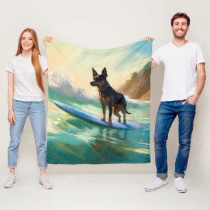 Couverture Polaire Australian Kelpie Beach Surf Paining