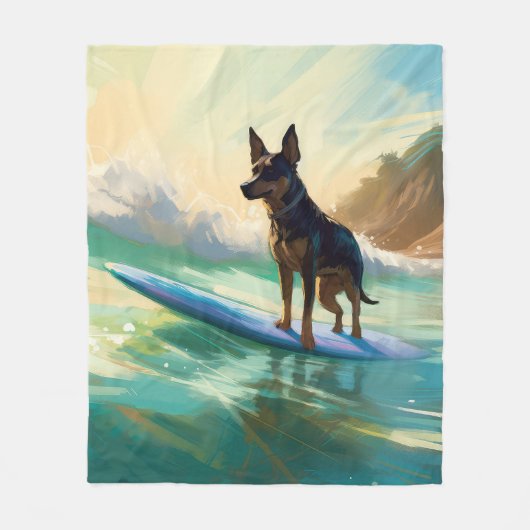 Couverture Polaire Australian Kelpie Beach Surf Paining (Devant)