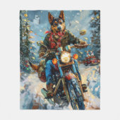 Couverture Polaire Australian Kelpie Chien équitation moto Noël (Devant)