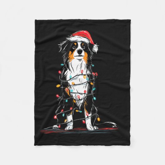 Couverture Polaire Australian Shepherd Christmas Graphics Dog Lights  (Devant)