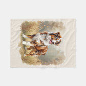 Couverture Polaire Australian Shepherd Dog Red Merle Aussie (Devant (Horizontal))