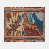 Couverture Polaire Australian Wild Lizard Wildlife Scene (Devant (Horizontal))