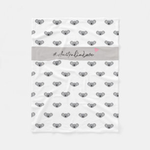 Couverture Polaire Australie Love Script Cute Baby Koala Motif
