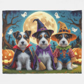 Couverture Polaire Australie Terrier Chiens Citrouille Halloween Funn (Devant (Horizontal))
