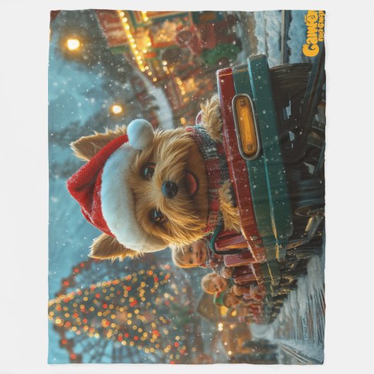 Couverture Polaire Australie Terrier Dog Roller Dessous de verre Noël (Devant)