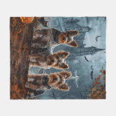 Couverture Polaire Australien Terrier Halloween nuit chien délice (Devant (Horizontal))