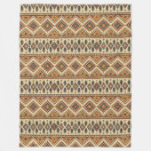 Couverture Polaire Authentic Tribal Bold Ethnic Motif cuivré bleu (Devant)