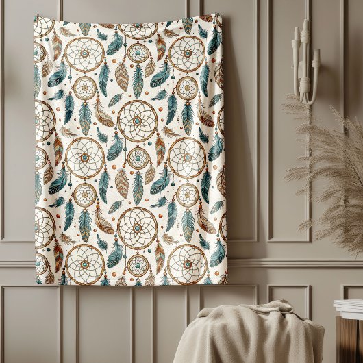 Couverture Polaire Authentic Tribal Bold Ethnic Motifs dreamcatcher