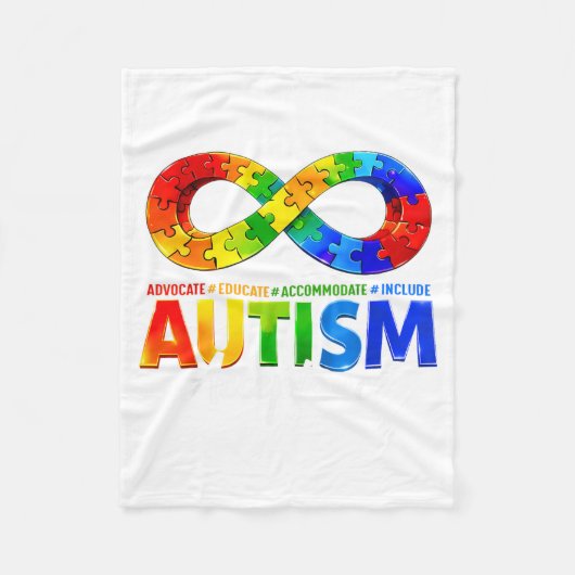 Couverture Polaire Autism Awareness Acceptance Infinity Symbol for (Devant)